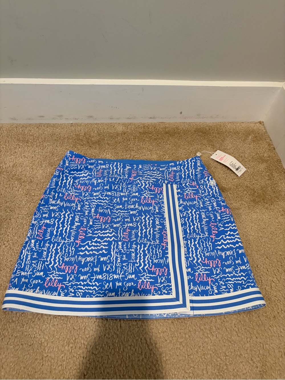 Lilly Pulitzer Blue Printed Mini Skirt